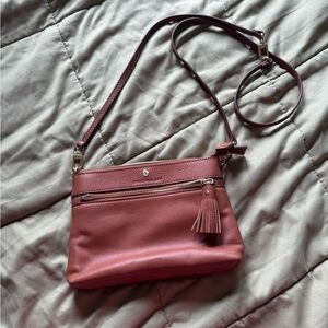 Spartina 449 Saddle Brown Leather Wristlet & Crossbody